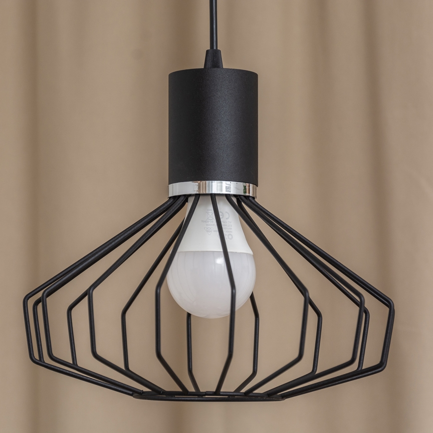 Lustr na lanku SOLANO 1xE27/15W/230V černá/lesklý chrom