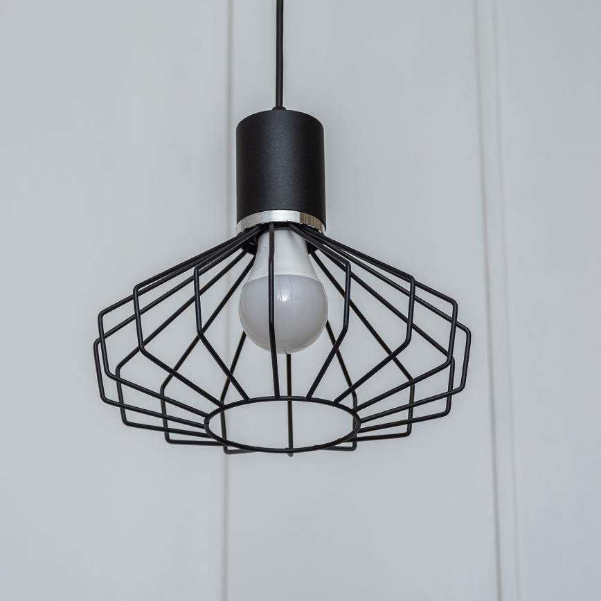 Lustr na lanku SOLANO 1xE27/15W/230V černá/lesklý chrom