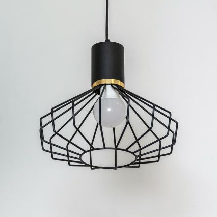 Lustr na lanku SOLANO 1xE27/15W/230V černá/zlatá