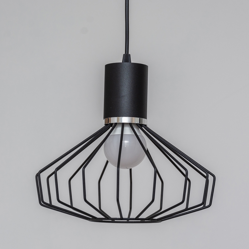 Lustr na lanku SOLANO 3xE27/15W/230V černá/lesklý chrom
