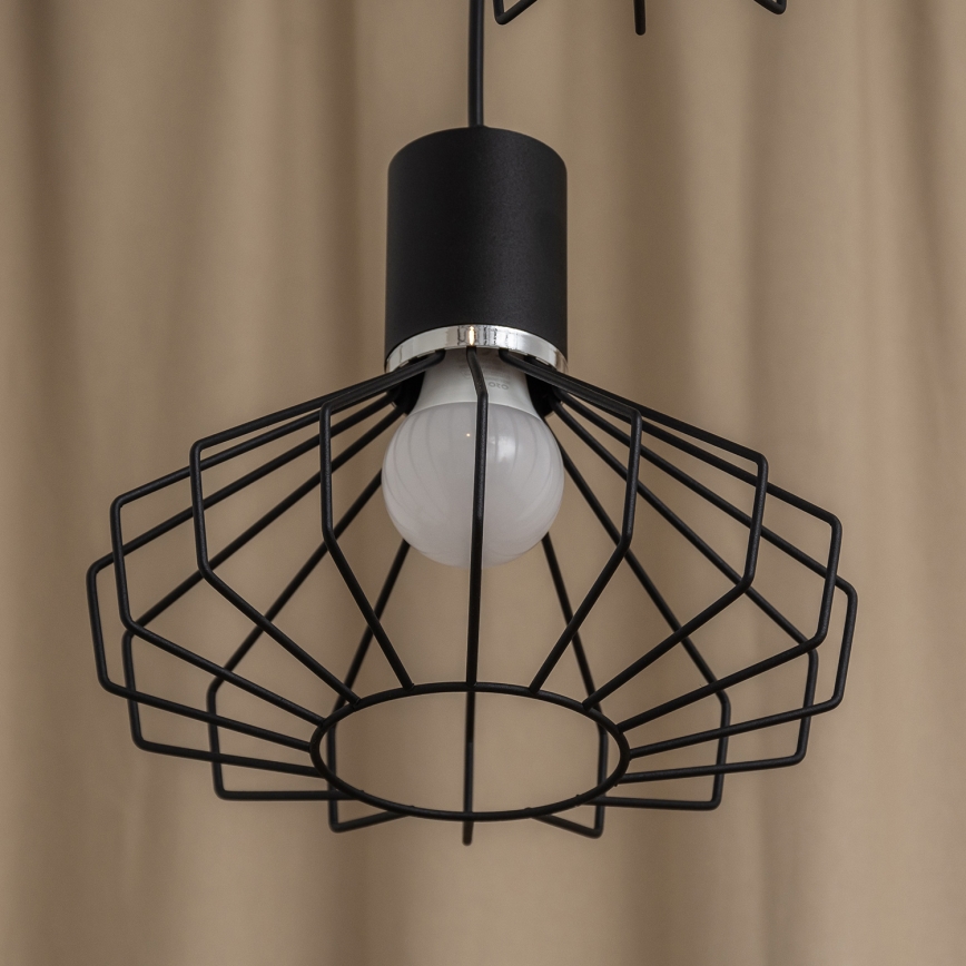 Lustr na lanku SOLANO 3xE27/15W/230V černá/lesklý chrom