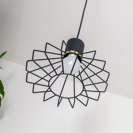 Lustr na lanku SOLANO 3xE27/15W/230V černá/zlatá