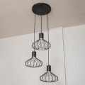 Lustr na lanku SOLANO 3xE27/15W/230V černá/zlatá