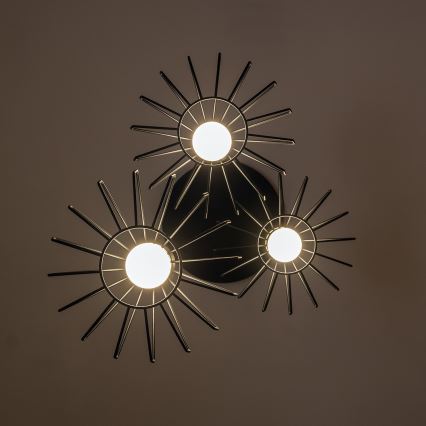 Lustr na lanku SOLANO 3xE27/15W/230V černá/zlatá