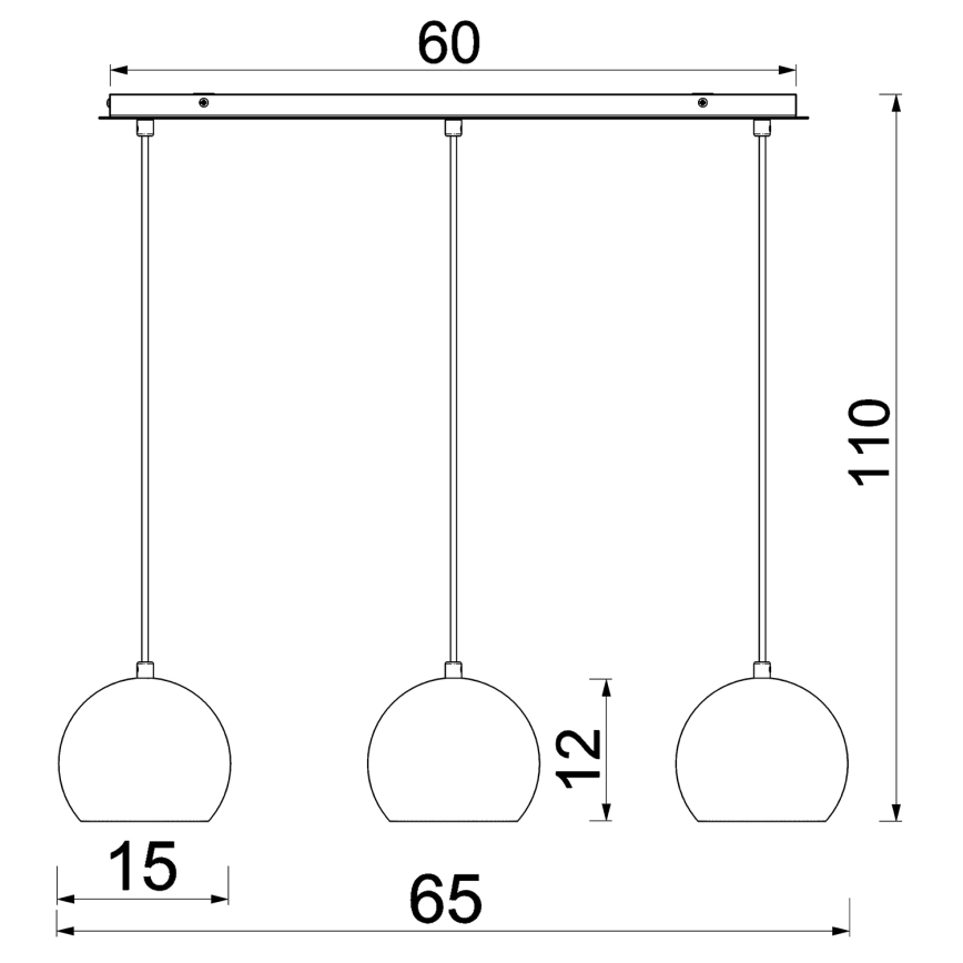 Lustr na lanku SOOL 3xE27/15W/230V bílá