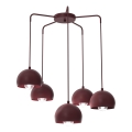 Lustr na lanku SOOL 5xE27/15W/230V burgundy