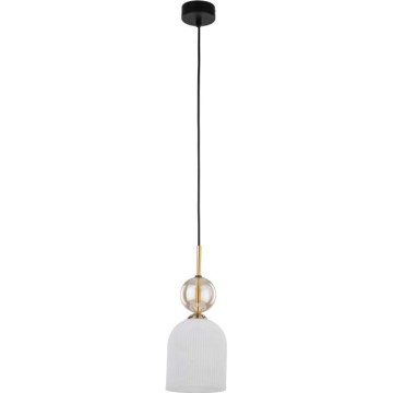 Lustr na lanku SOPHIA 1xE14/10W/230V černá/kouřová béžová/bílá