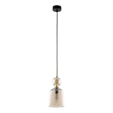 Lustr na lanku SOPHIA 1xE14/10W/230V černá/kouřová béžová