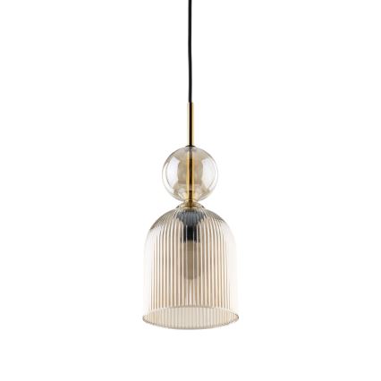 Lustr na lanku SOPHIA 1xE14/10W/230V černá/kouřová béžová