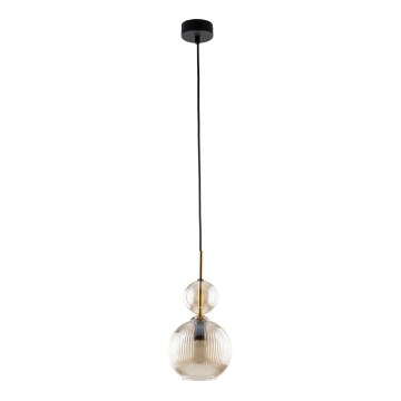 Lustr na lanku SOPHIA 1xE14/10W/230V černá/kouřová béžová