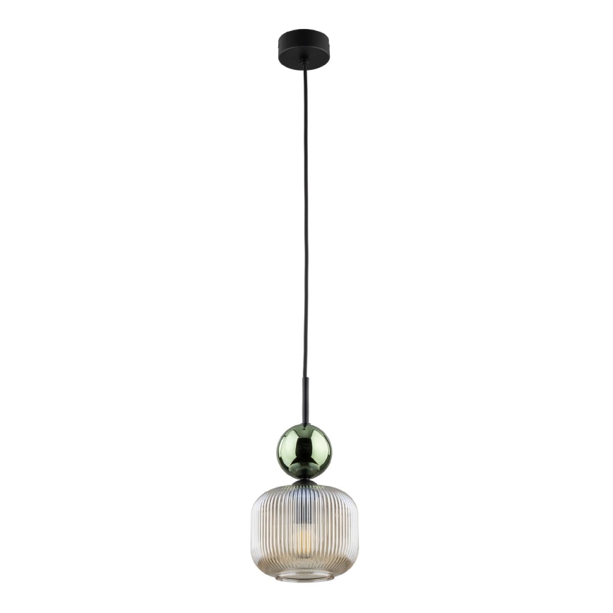 Lustr na lanku SOPHIA 1xE14/10W/230V černá/zelená/kouřová béžová