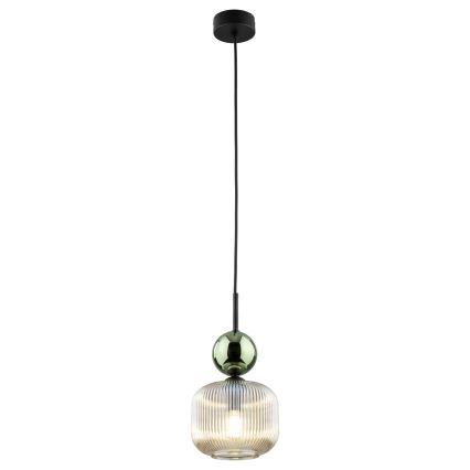 Lustr na lanku SOPHIA 1xE14/10W/230V černá/zelená/kouřová béžová
