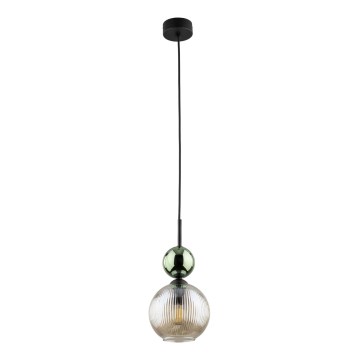 Lustr na lanku SOPHIA 1xE14/10W/230V černá/zelená/kouřová béžová