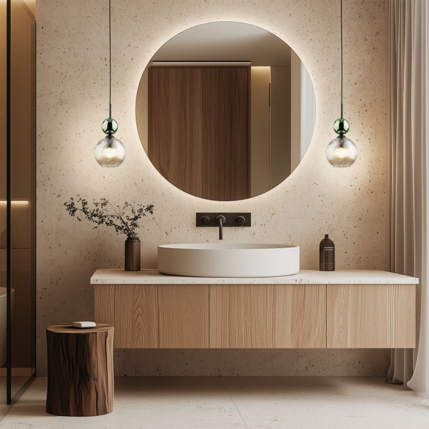 Lustr na lanku SOPHIA 1xE14/10W/230V černá/zelená/kouřová béžová
