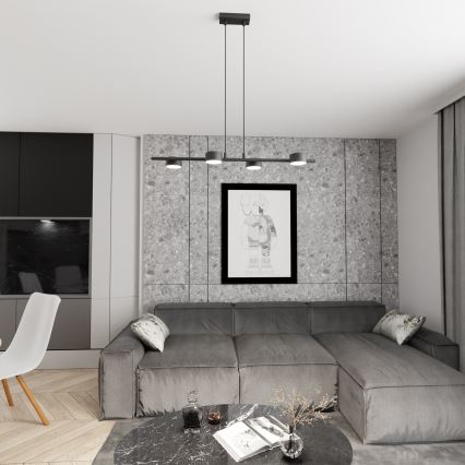 Lustr na lanku SORA 4xGX53/12W/230V černá