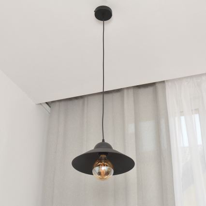 Lustr na lanku SORAPIS 1xE27/15W/230V černá