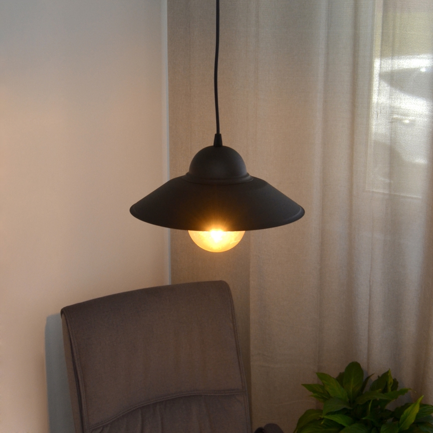 Lustr na lanku SORAPIS 1xE27/15W/230V černá