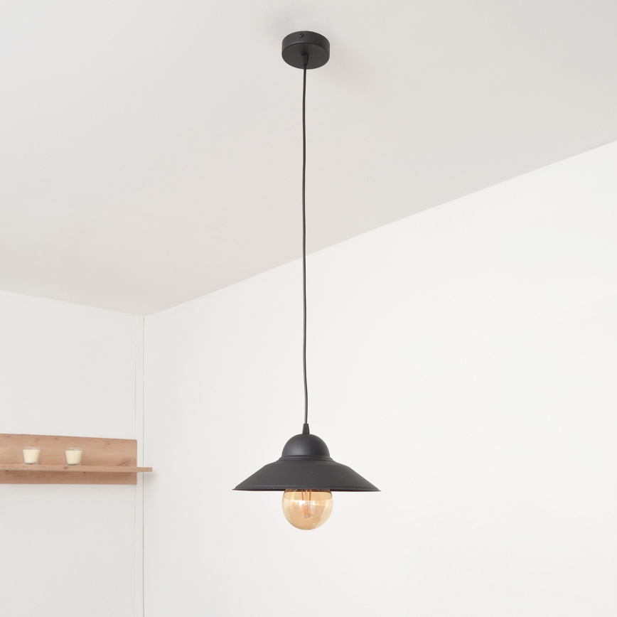 Lustr na lanku SORAPIS 1xE27/15W/230V černá