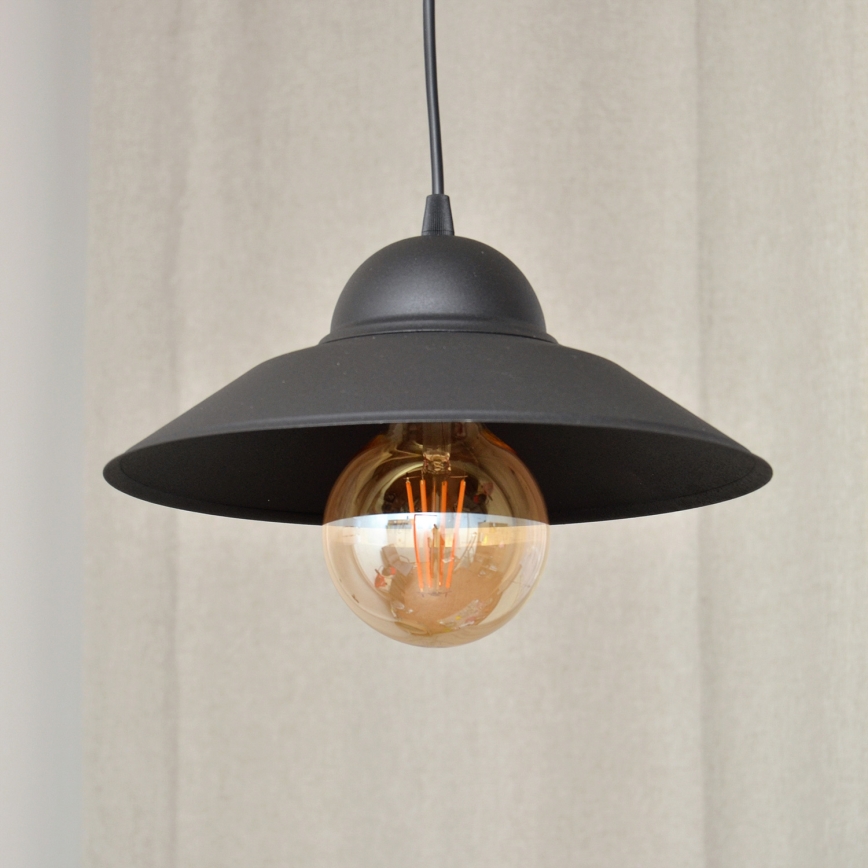 Lustr na lanku SORAPIS 1xE27/15W/230V černá