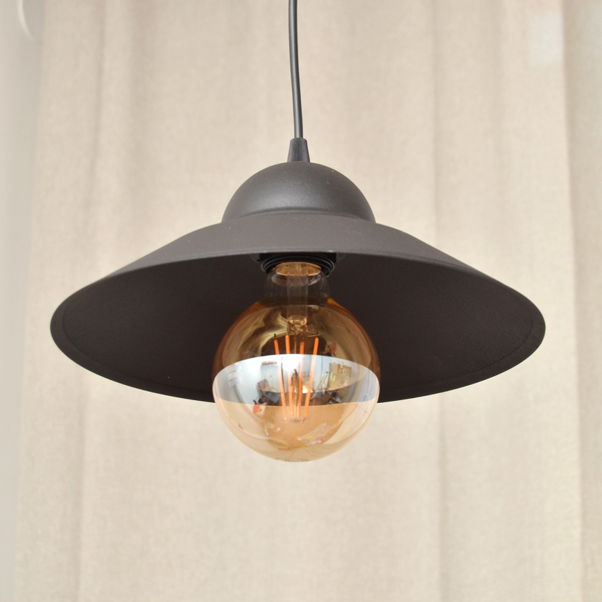 Lustr na lanku SORAPIS 1xE27/15W/230V černá
