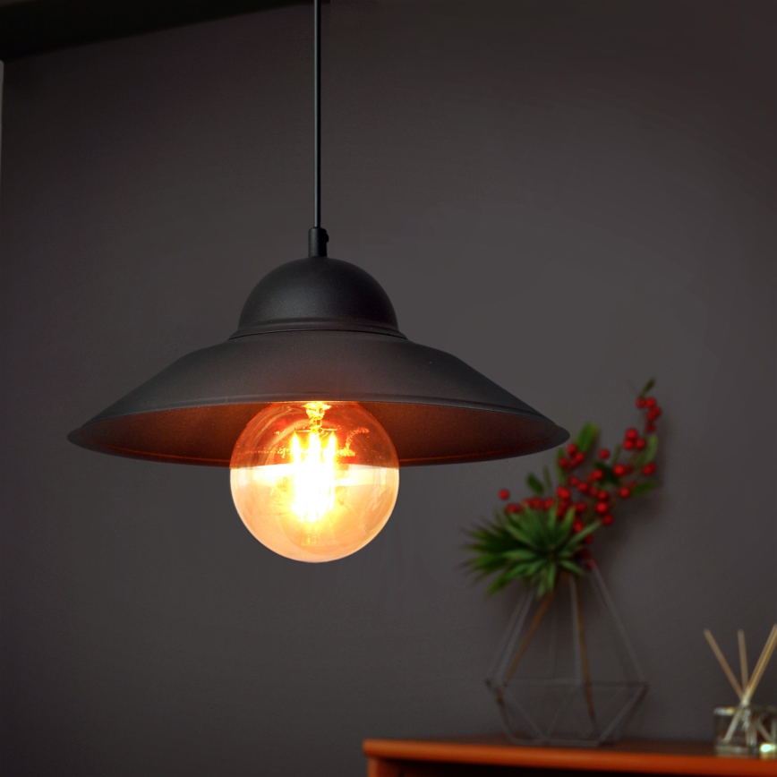 Lustr na lanku SORAPIS 1xE27/15W/230V černá