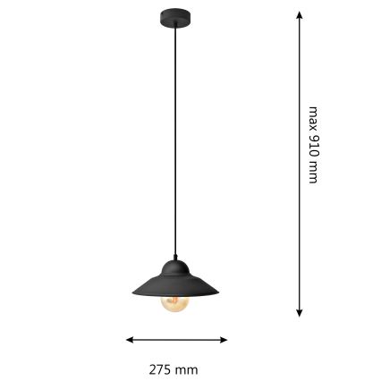 Lustr na lanku SORAPIS 1xE27/15W/230V černá