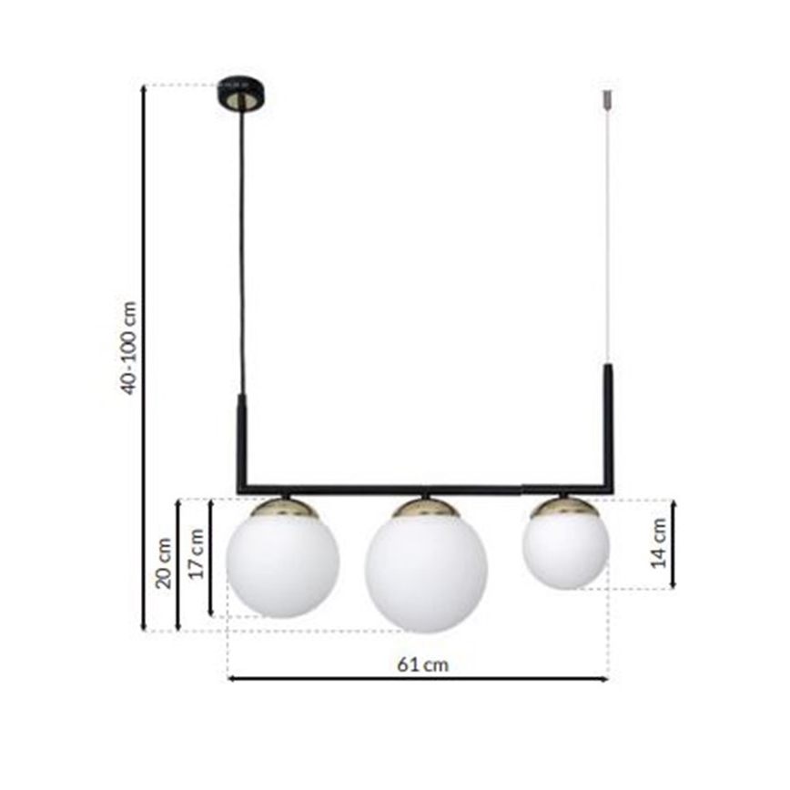 Lustr na lanku SPARTA 3xE14/40W/230V