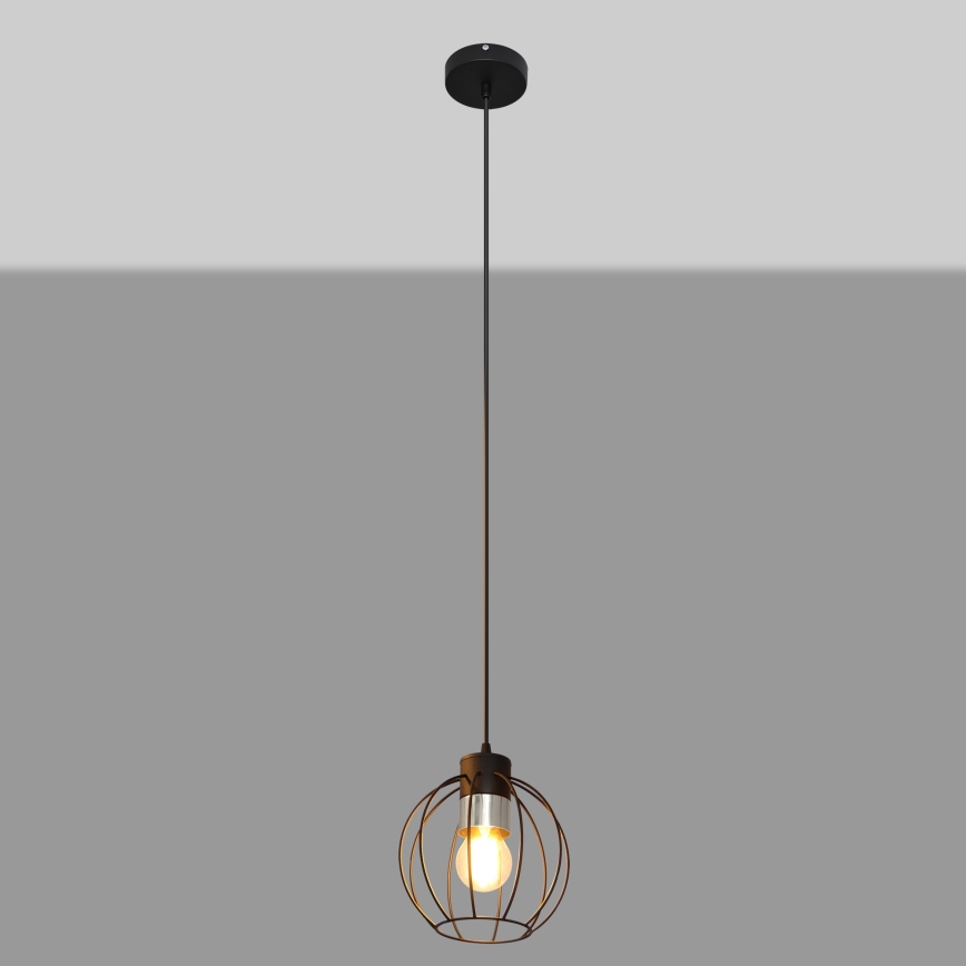 Lustr na lanku STARLIGHT 1xE27/15W/230V černá/stříbrná