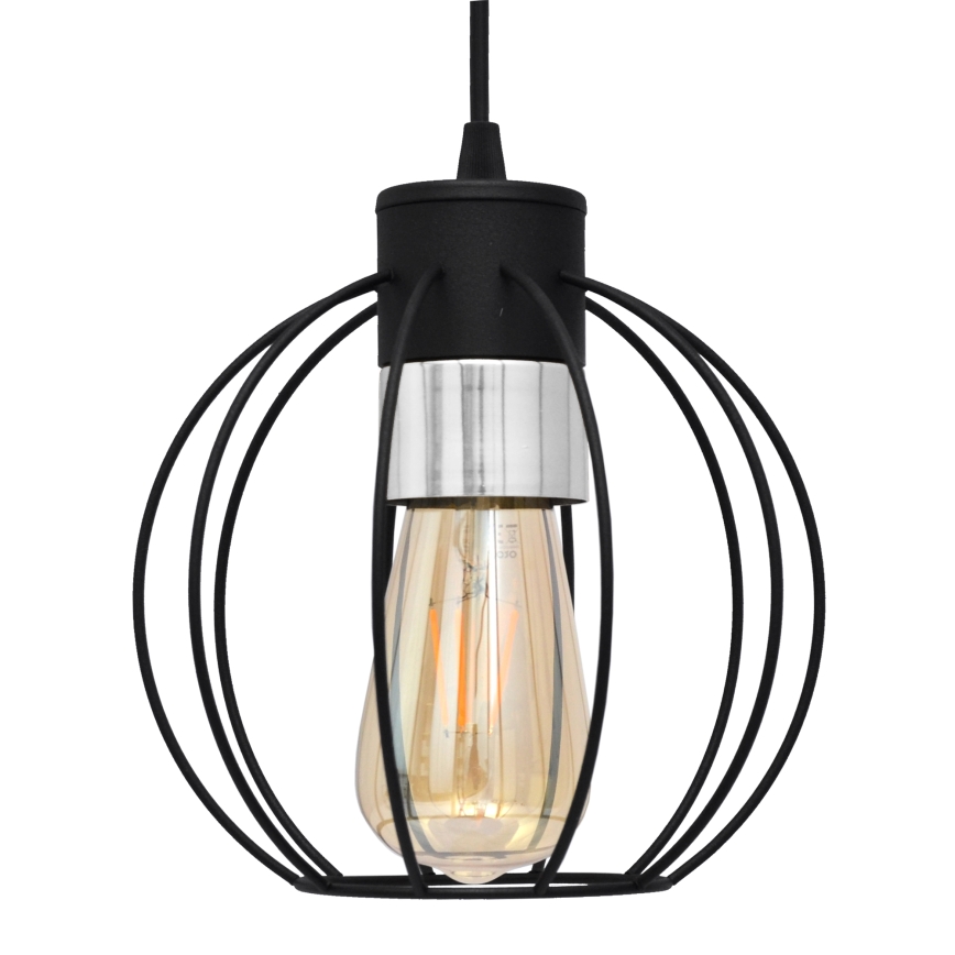 Lustr na lanku STARLIGHT 1xE27/15W/230V černá/stříbrná