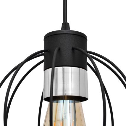 Lustr na lanku STARLIGHT 1xE27/15W/230V černá/stříbrná