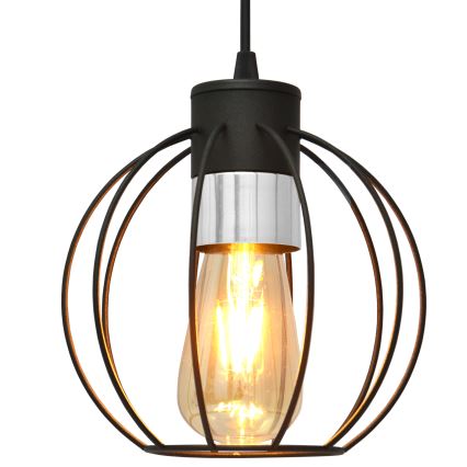 Lustr na lanku STARLIGHT 1xE27/15W/230V černá/stříbrná