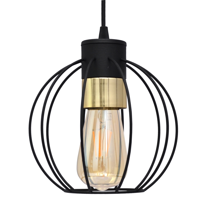 Lustr na lanku STARLIGHT 1xE27/15W/230V černá/zlatá