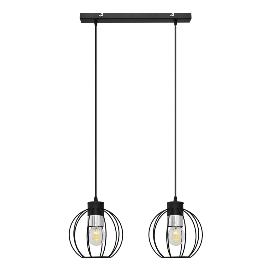 Lustr na lanku STARLIGHT 2xE27/15W/230V černá/stříbrná