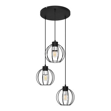 Lustr na lanku STARLIGHT 3xE27/15W/230V černá/stříbrná