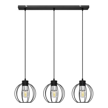 Lustr na lanku STARLIGHT 3xE27/15W/230V černá/stříbrná