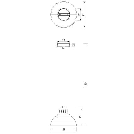 Lustr na lanku SVEN 1xE27/15W/230V bílá