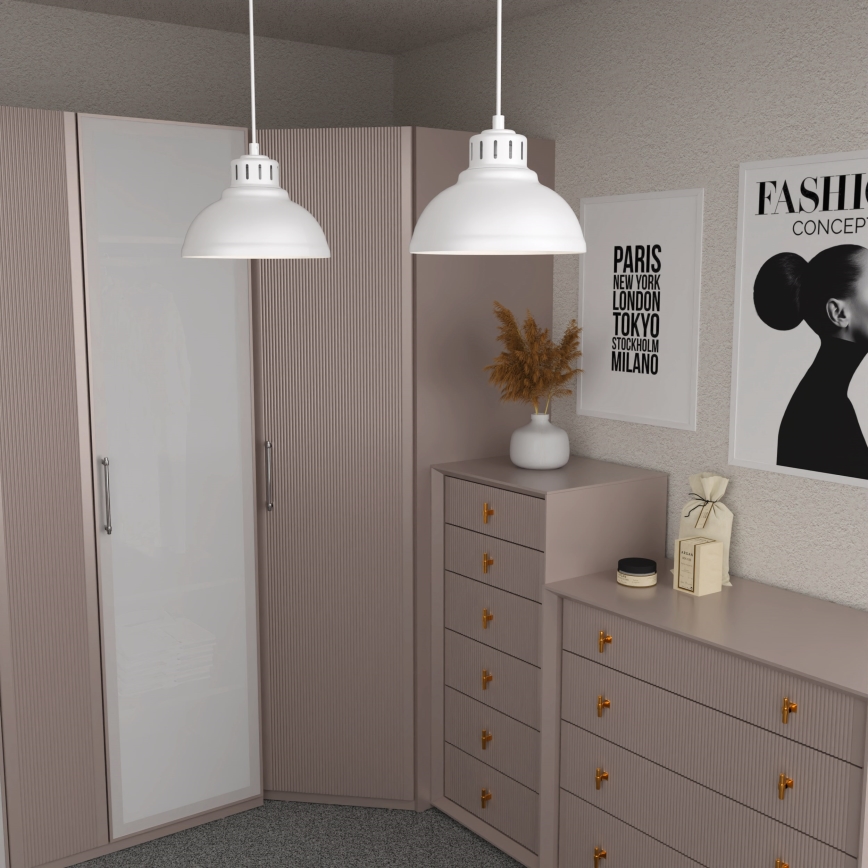 Lustr na lanku SVEN 2xE27/15W/230V bílá