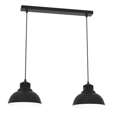 Lustr na lanku SVEN 2xE27/15W/230V černá