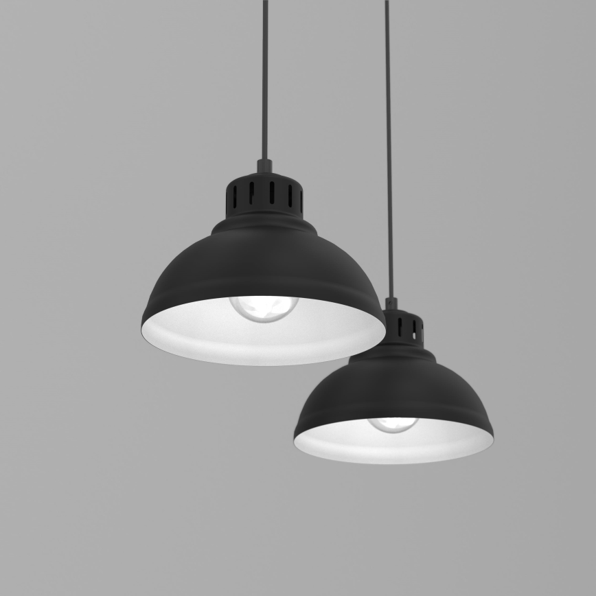 Lustr na lanku SVEN 2xE27/15W/230V černá