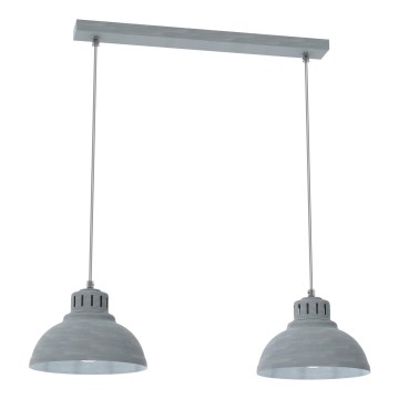 Lustr na lanku SVEN 2xE27/15W/230V šedá