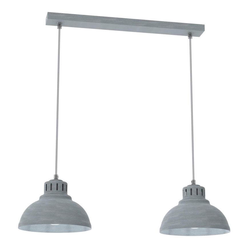 Lustr na lanku SVEN 2xE27/15W/230V šedá