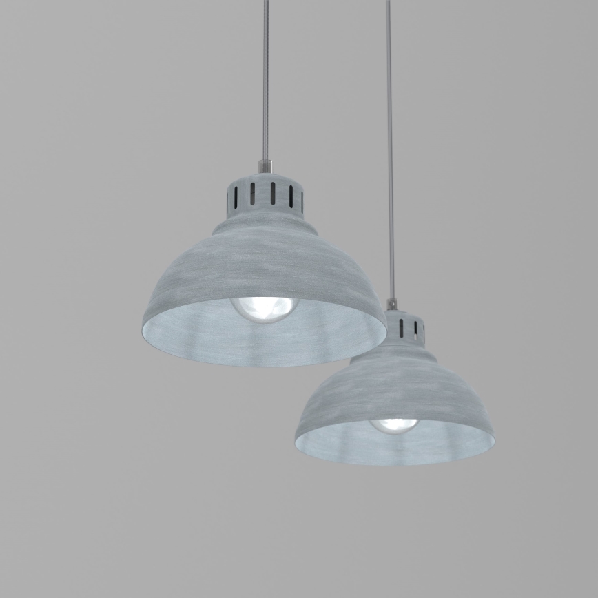 Lustr na lanku SVEN 2xE27/15W/230V šedá