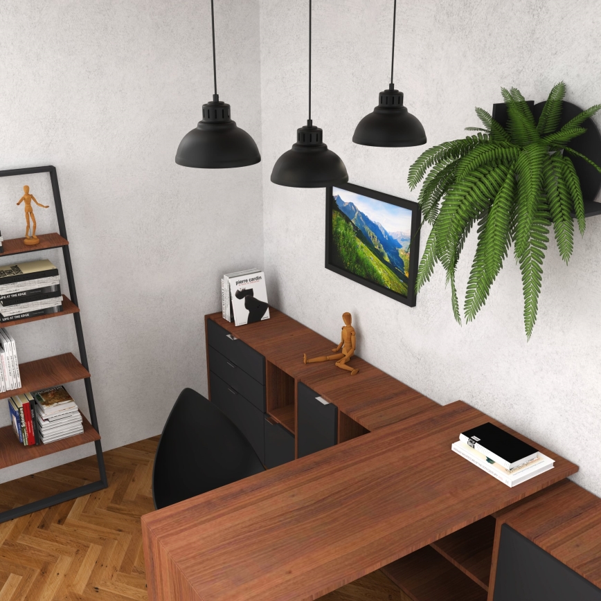 Lustr na lanku SVEN 3xE27/15W/230V černá