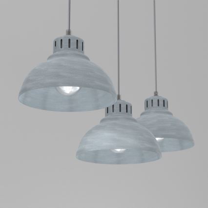 Lustr na lanku SVEN 3xE27/15W/230V šedá