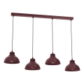 Lustr na lanku SVEN 4xE27/15W/230V burgundy