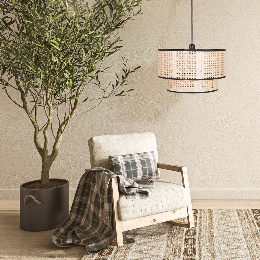 Lustr na lanku TAKARA 1xE27/20W/230V pr. 40 cm béžová