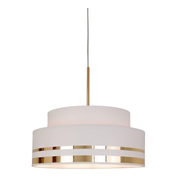 Lustr na lanku TAMI 1xE27/60W/230V pr. 40 cm krémová/zlatá