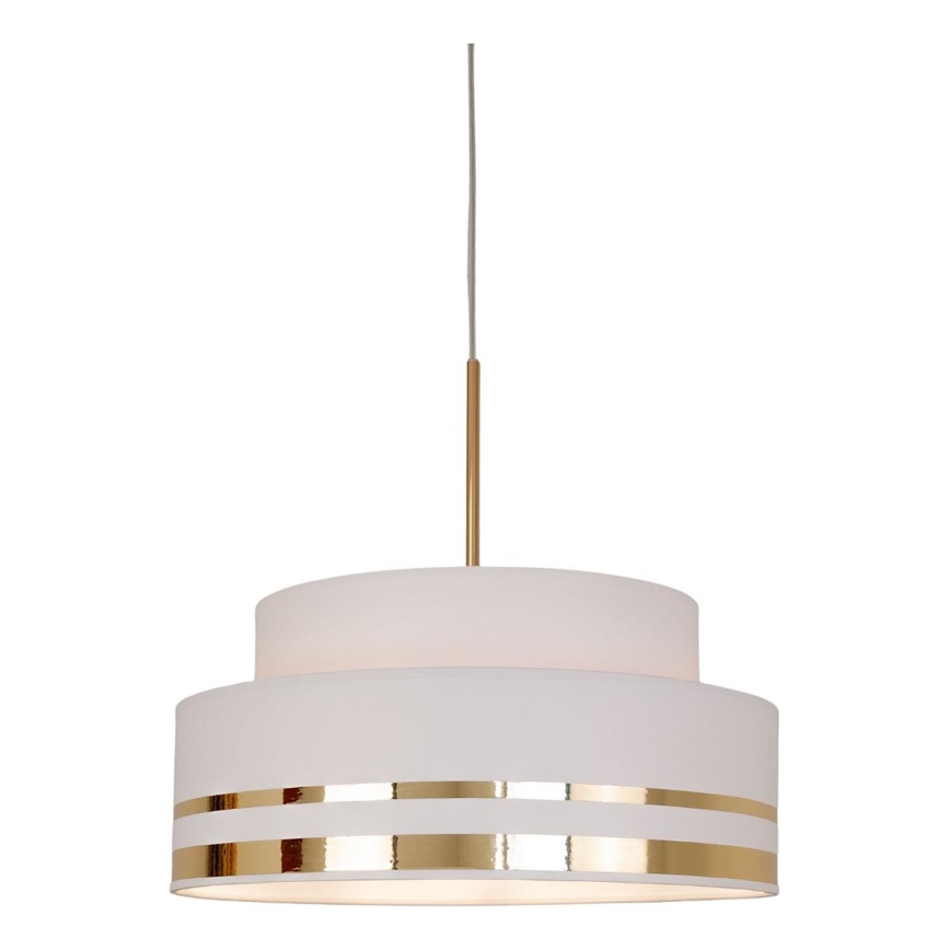 Lustr na lanku TAMI 1xE27/60W/230V pr. 40 cm krémová/zlatá