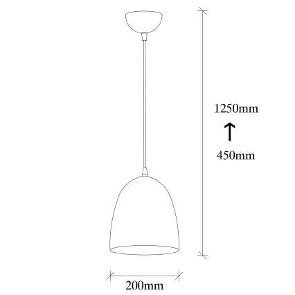 Lustr na lanku TATTOO 1xE27/40W/230V pr. 20 cm černá