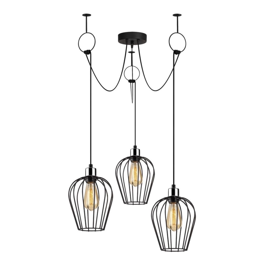 Lustr na lanku TEL 3xE27/40W/230V pavouk